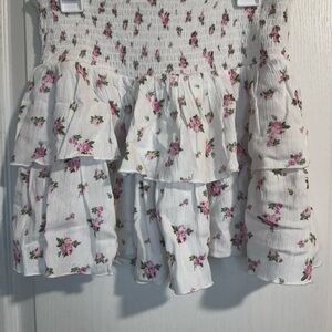 Love Tree White and Pink Floral Top